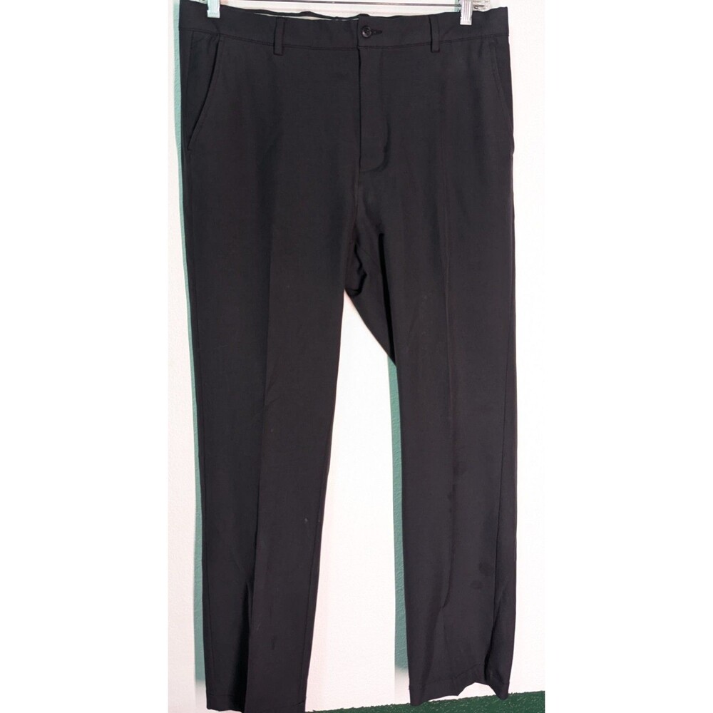 Greg Norman Golf Pants Size 36x32 Black Slacks Stretch Straight Leg Chino (119)